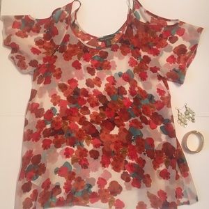 Tommy Bahama floral cold shoulder top